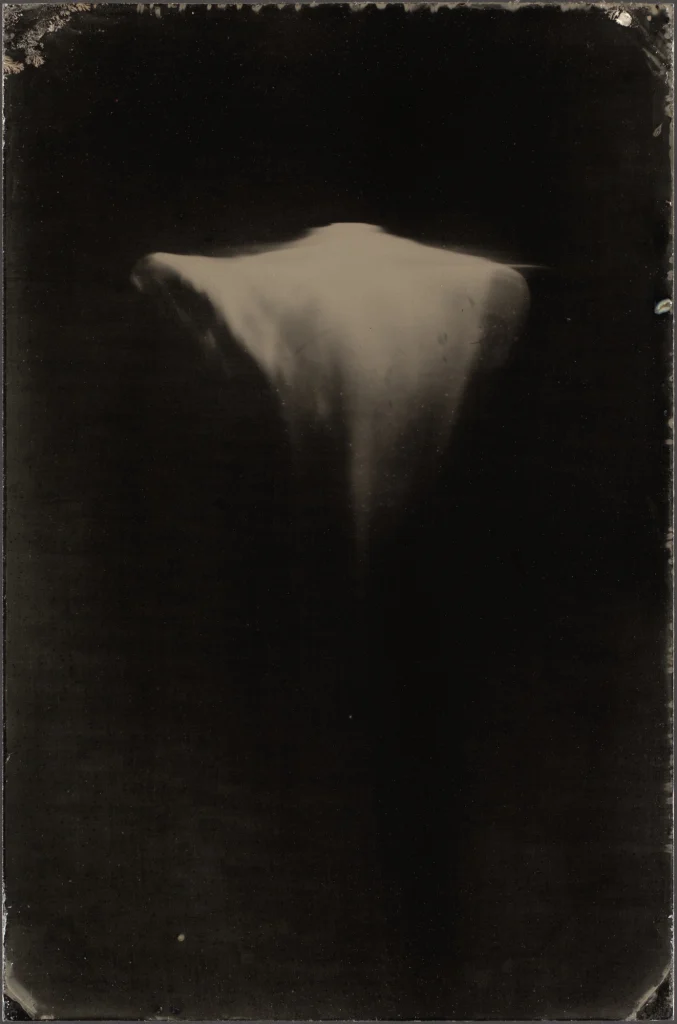 This image depicts a photograph by artist Ben Cauchi titled 'Metaphysica ii', an artwork made in 2021. The medium is tintype. The size of this artwork is 10x6.6cm. This artwork was first shown in the exhibition 'Metaphysica' at Robert Heald Gallery 2021.